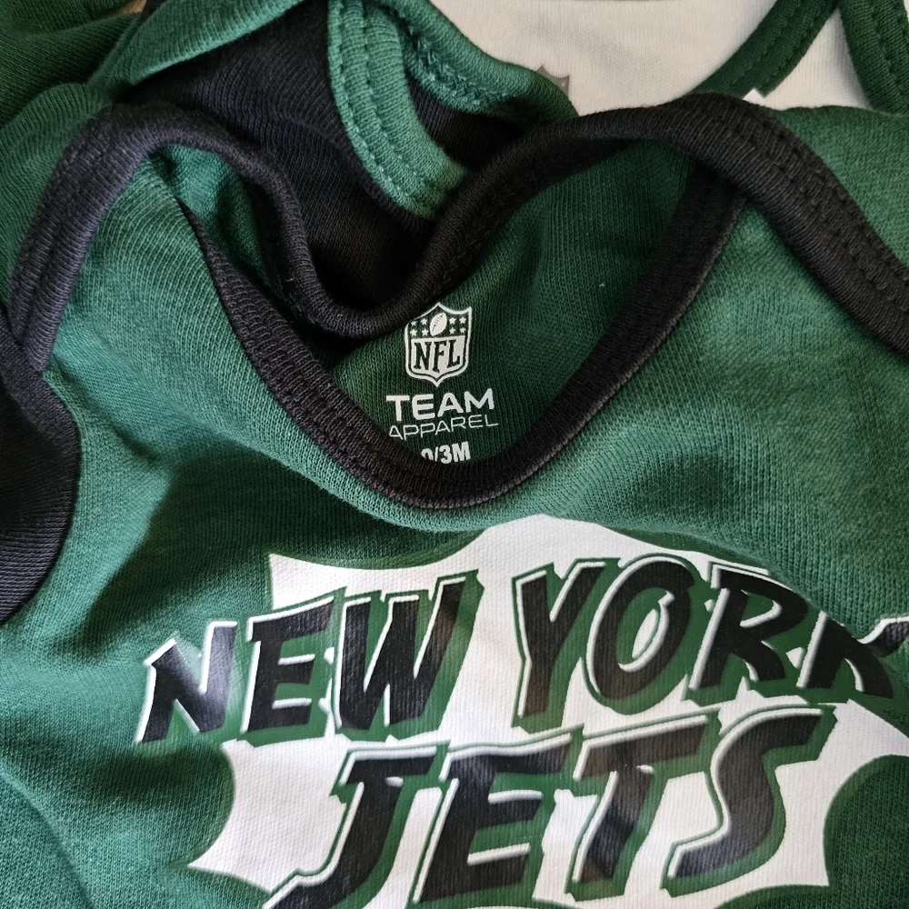 New York Jets Baby Bodysuit 3 Piece Set 0-3 Months Nwt